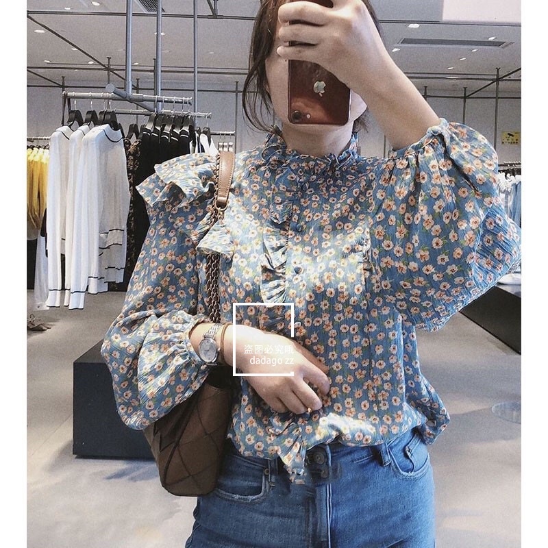 SẴN - Áo sơ mi hoa nhí bánh bèo Hàn Quốc