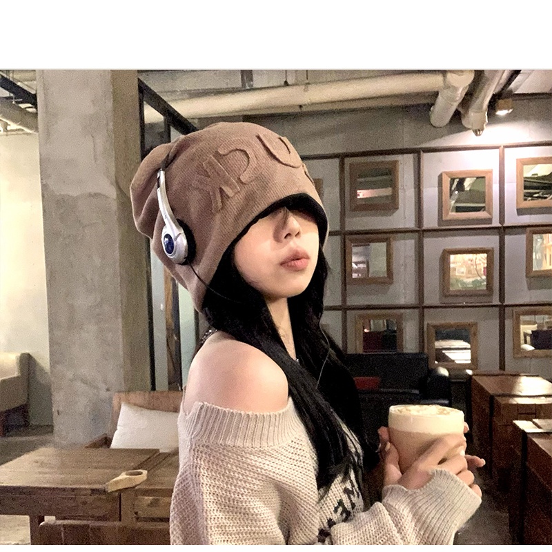 Mũ Len Dệt Kim Nhỏ Nhắn Giữ Ấm Mùa Thu Đông Phong Cách Nhật Bản Cho Nữ