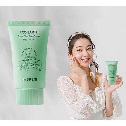 The Saem Kem chống nắng Eco Earth Extra Cica Sun Cream 50g