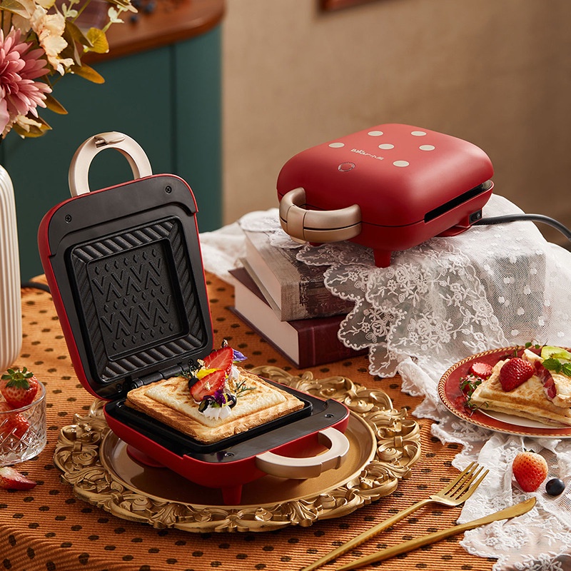 Máy Làm Bánh Kẹp Ăn Sáng Sandwich Dâu Tây Bear SMZ-B05N1 [CMART_GIA DỤNG TIỆN ÍCH]
