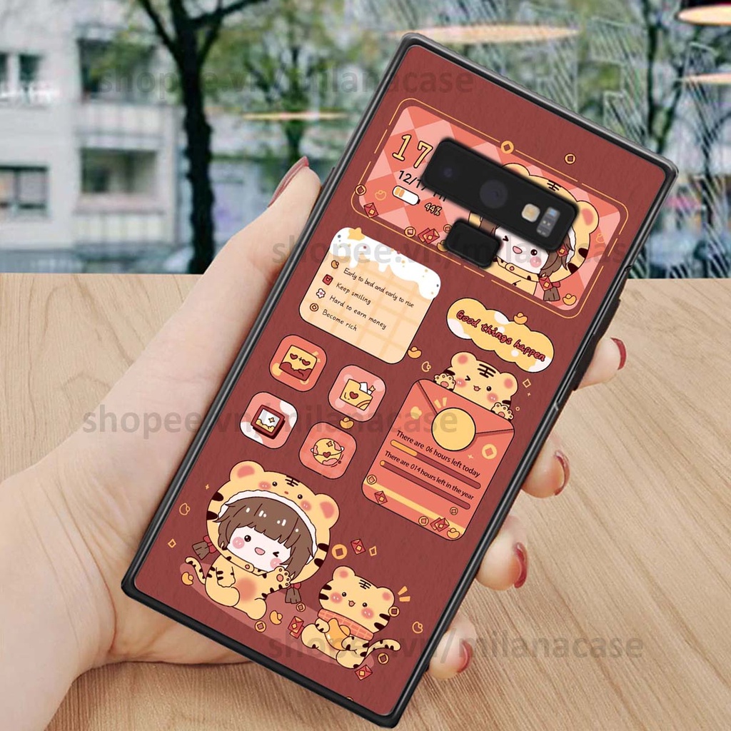 Ốp Samsung Note 9 hình đồng hồ icon gấu mèo cute cực dễ thương ngộ nghĩnh