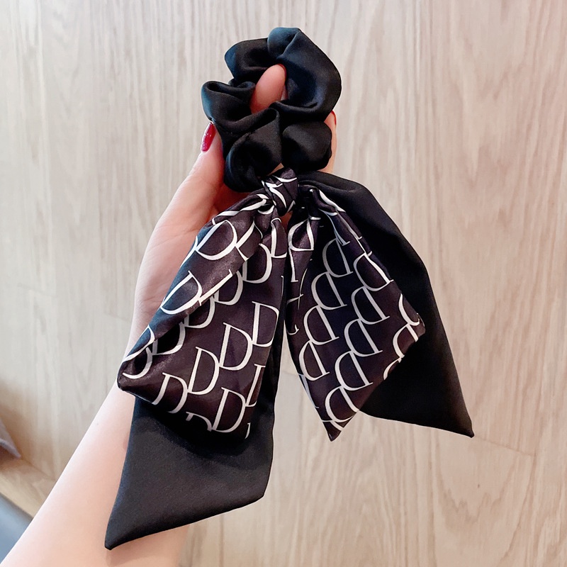 Dây Cột Tóc Cao Su Co Giãn Phối Dây Ruy Băng Thời Trang Hàn Quốc Cho Nữ