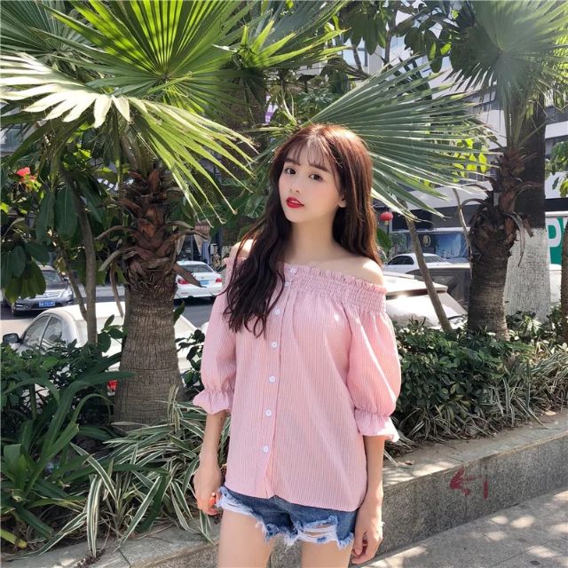 Áo trễ vai, áo kiểu, áo sơmi kiểu, áo kẻ sọc