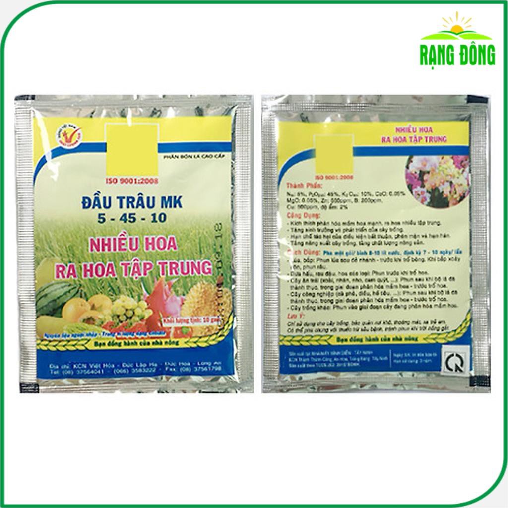 Phân Bón Kích Ra Hoa, Đậu Trái Đầu Trâu MK NPK 5-45-10 (gói 10 gram) - Hạt giống Rạng Đông