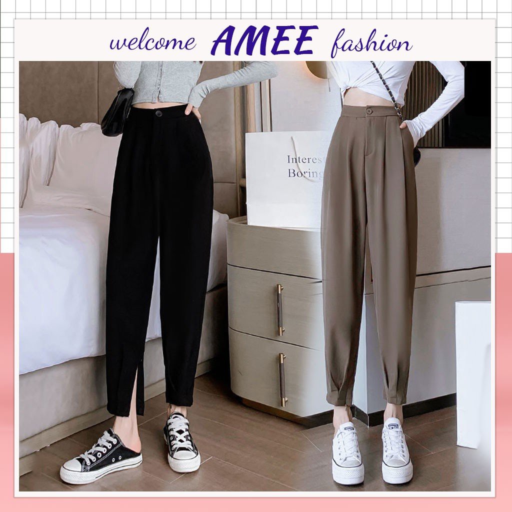 Quần baggy bo gấu kéo khoá hàng mới ra Amee Fashion