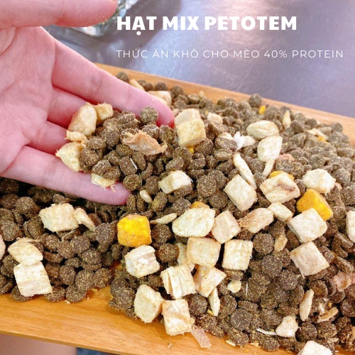 Hạt cho mèo Mix Ức gà + Lòng đỏ trứng + Hạt khô (Petotem), thức ăn cho mèo, hạt mèo