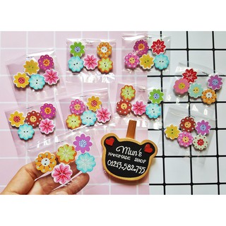 Túi 5 nút gỗ hoa xinh xắn 🌸🌻🌼