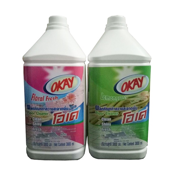 Nước lau sàn Okay Thái Lan can 3800ml hương hoa cỏ, sả thơm