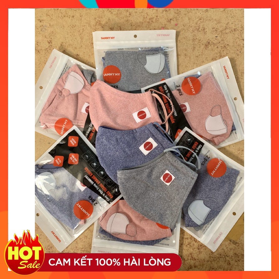 SET 2 Khẩu Trang Vải Nhật Kháng Khuẩn - Lọc Bục - Chống Tia UV 2 Lớp SANNYNY
