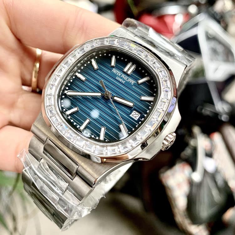 Đồng hồ Nam Ptk máy nhật chạy cơ Automatic vuông vành đá vuông size 41mm dây kim loại kim có dạ quang