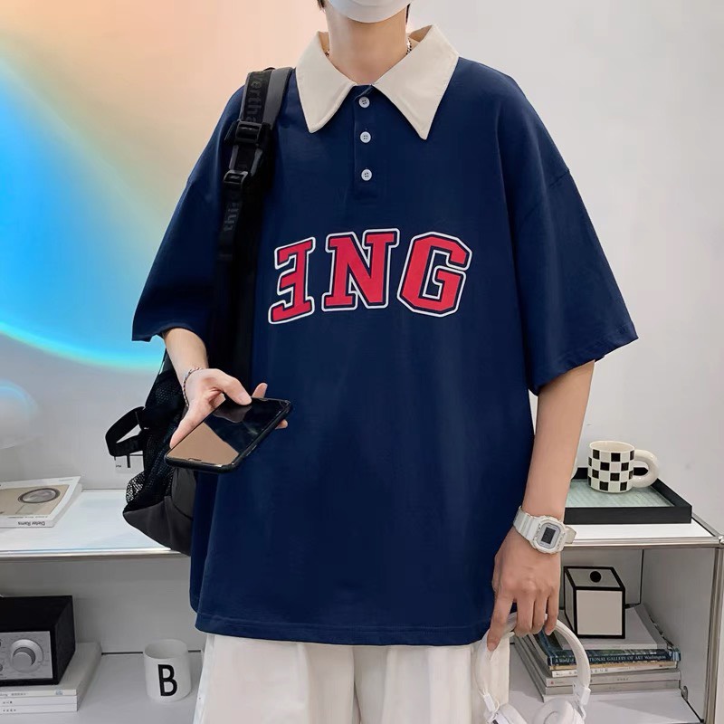 Áo Thun Polo Nam Nữ  Form Rộng Phối Cổ ENG Chất Tổ Ong Vải Dày Mịn Thoáng Mát Thiết Kế Thời Trang Kiểu Dáng Năng Động