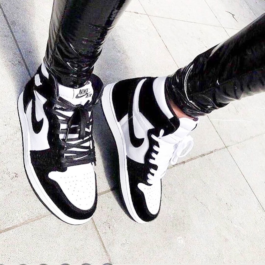 Giày thể thao Jordan 1 cao cổ panda đen trắng  Giày JD1 HIGH PANDA nam nữ Full Box BIll