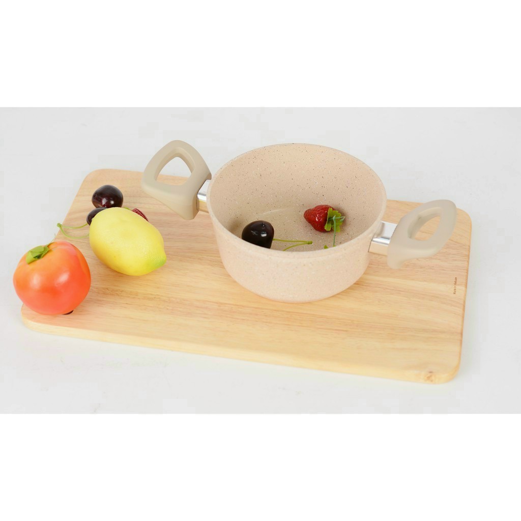 Nồi vân đá phủ chống dính GreenCook GCS03/Happycook 16cm nắp kính cường lực size 16/20cm sâu 9cm - Màu ngẫu nhiên