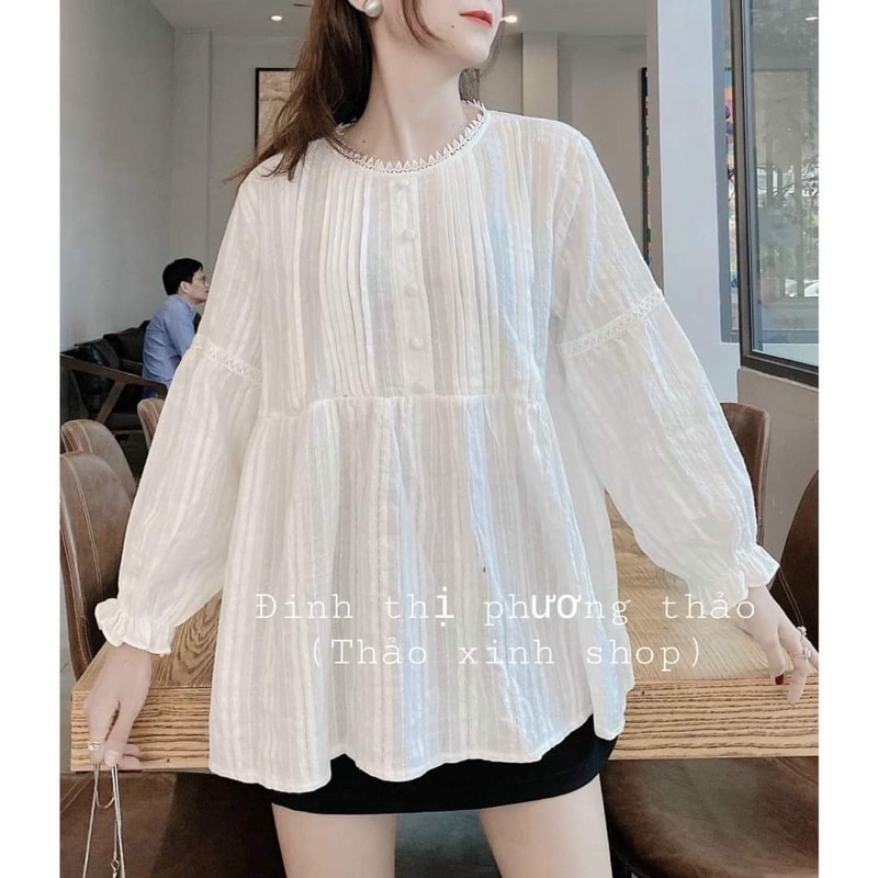 [FREESHIP - HÀNG LOẠI 1] ÁO BABYDOLL XẾP LY KHUY NGỌC SIÊU XINH