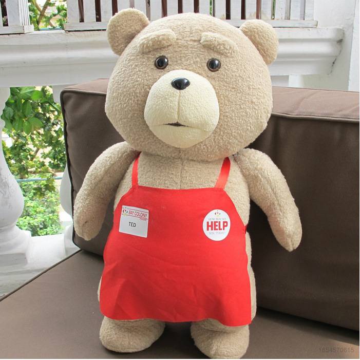 Gối Nhồi Bông Hình Gấu Teddy Màu Đỏ Ted 2 45cm