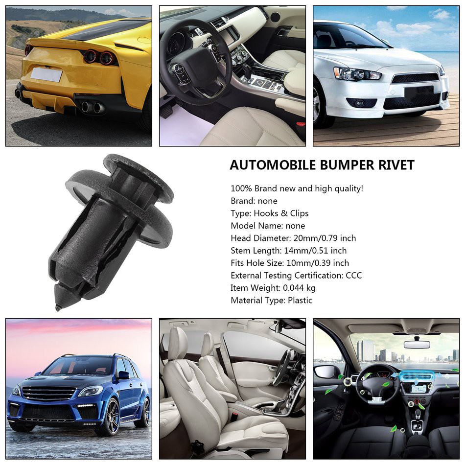 Bộ 10 Chốt Gài Nhựa Cho Cản Trước Xe Hơi