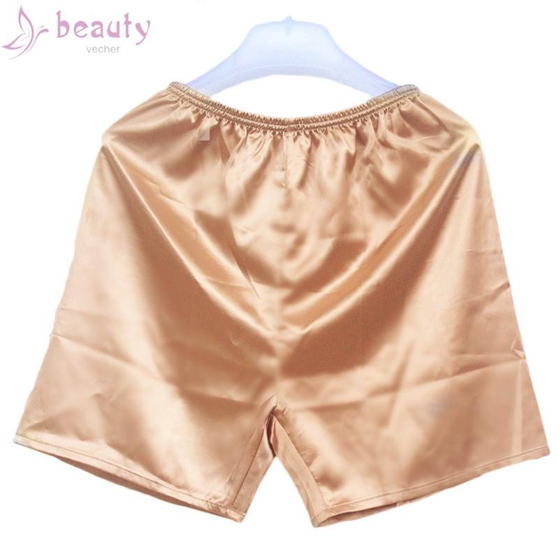 Mới Quần Lót Boxer Lụa Satin 5 Màu Size L-3Xl Cho Nam