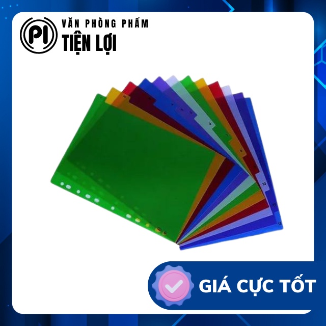 Bìa phân trang nhựa 10, 12, 24, 31 màu khổ A4