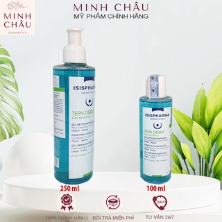 Gel rửa mặt giảm nhờn ngừa mụn cho da nhạy cảm ISIS Pharma Teen Derm Gel Sensitive  100ml/250ml