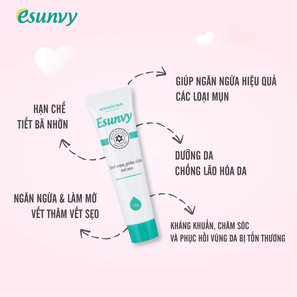 Bộ Chăm Sóc Da Mụn & Chống Nắng Dưỡng Da Esunvy - Giúp Sạch Mụn, Hết Thâm, Mờ Sẹo, An Toàn, Hiệu Quả CSDMCNDD