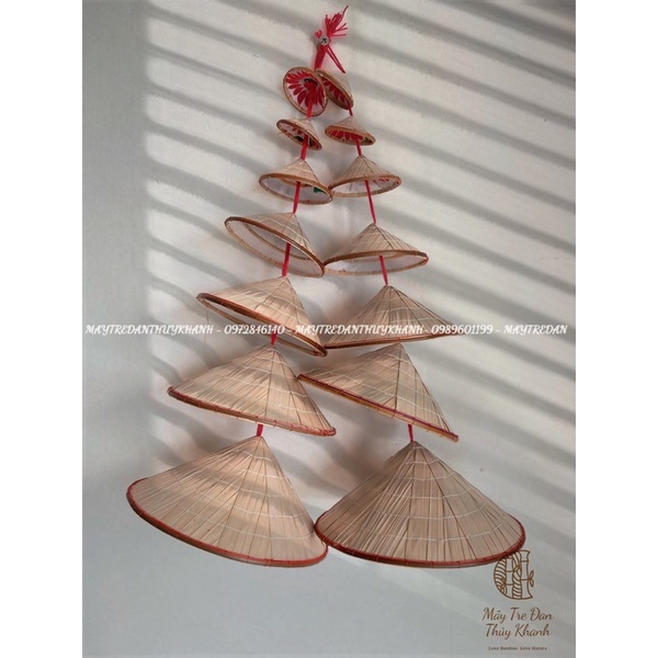 Dây nón mini trang trí, nón dây decor treo tường tiểu cảnh