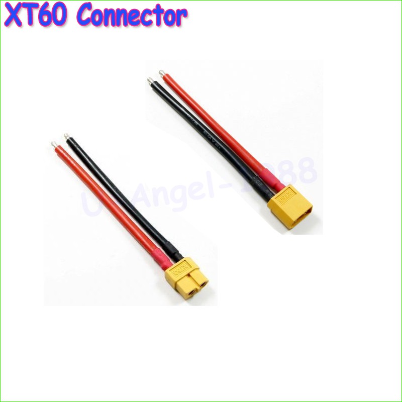 1 Đầu Nối XT60 Female Với Dây Silicone 10CM 14AWG