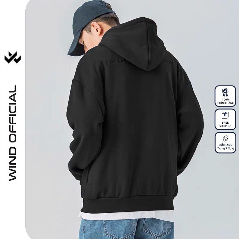 Áo hoodie form rộng WIND unisex nỉ bông BASIC thời trang nam nữ oversize ulzzang