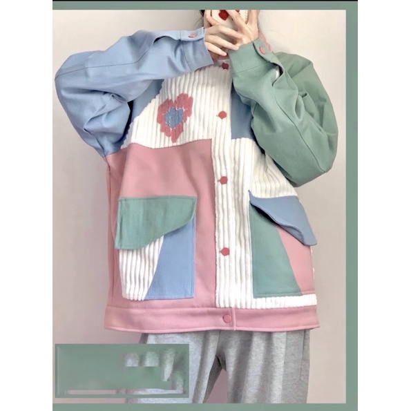 ÁO KHOÁC MIX MÀU ULZZANG CỰC HOT UNISEX