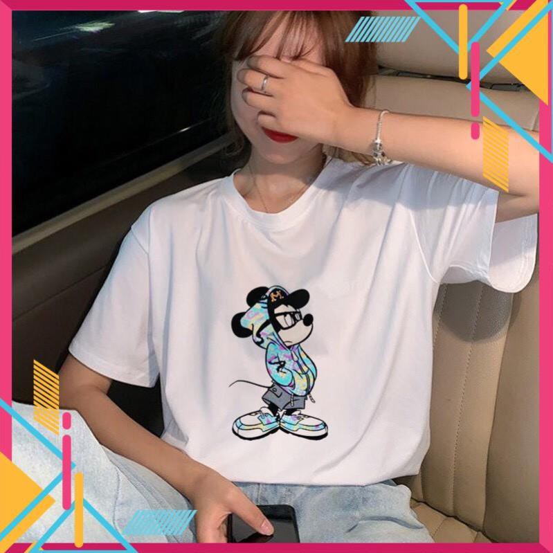 (DEAL SỐC) (SIÊU HOT) Áo phông tay ngắn in 3D Chuột Mickey xanh đeo kính siêu nét chất siêu ngầu