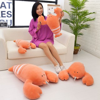 ▬♞☈gối ôm hình tôm hùm nhồi bông dễ thương