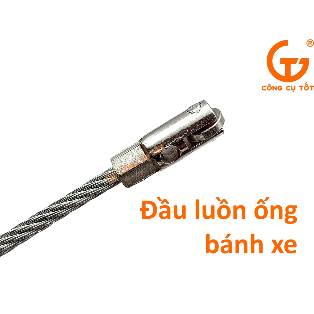 Dây mồi luồn ống sợi cáp trần 3.3 ly đầu bánh xe dài 30m