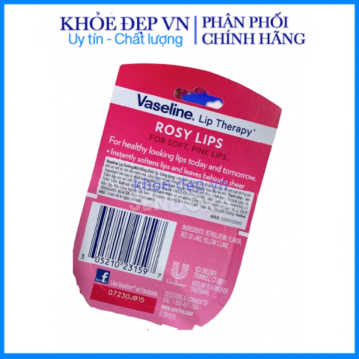 Sáp nẻ môi Vaseline Lip Therapy 7g