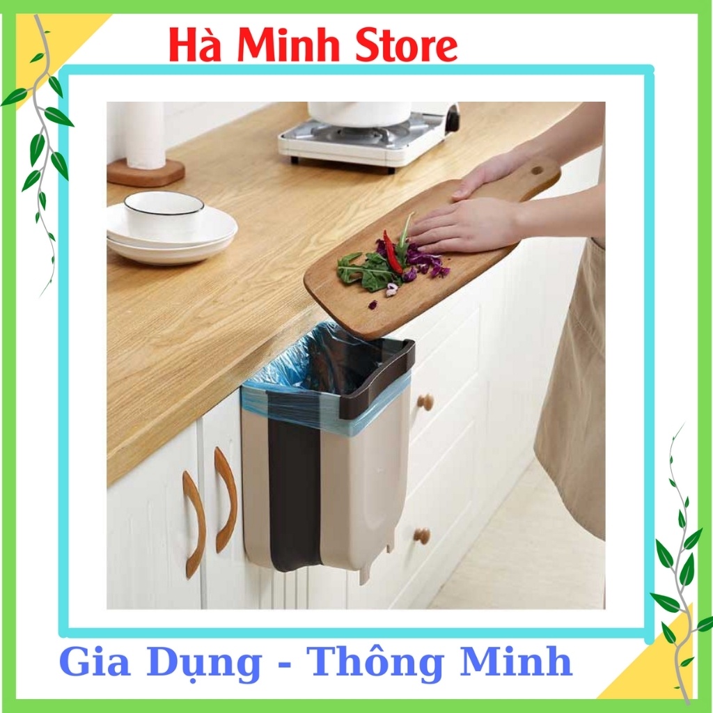 [Giá Hủy Diệt] Thùng Rác Gấp Gọn Thông Minh Có Móc Cài, Treo Đươc Mọi Nơi - Thùng Rác Treo Tủ Bếp Có Thanh Gạt Tiện Lợi