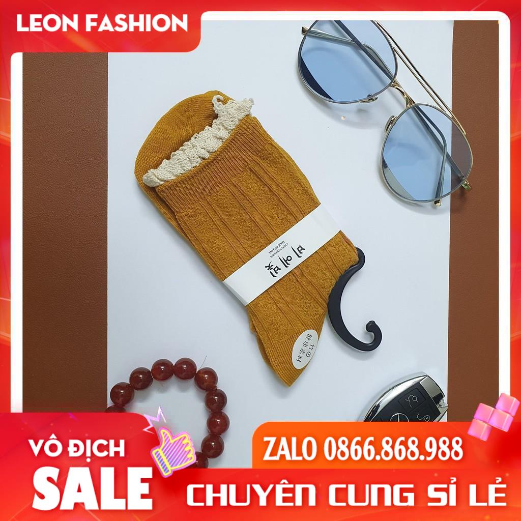 Tất Cổ Ren, Vớ Vintage CổThấp , Chất Lệu Cotton, phong cách Hàn Quốc