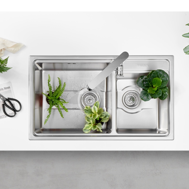 Chậu Rửa Chén Malloca MS 5082W - 2 Ngăn - Ngang 82cm