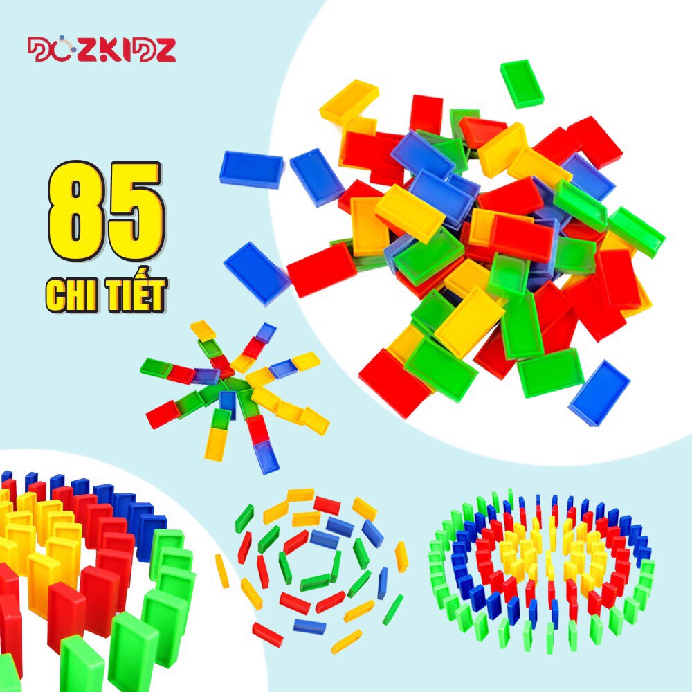 Đồ chơi cho bé, xếp hình domino 85 chi tiết từ 3 tuổi trở lên - DOZKIDZ