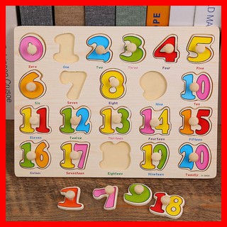 Bảng Núm Gỗ Từ 0-20 - Đồ Chơi Gỗ Montessori Phát Triển Trí Tuệ Cho Bé