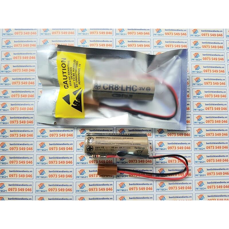 Pin CR8.LHC 3V Cho PLC, Servo, Máy CNC CÓ ĐIỆN TRỞ