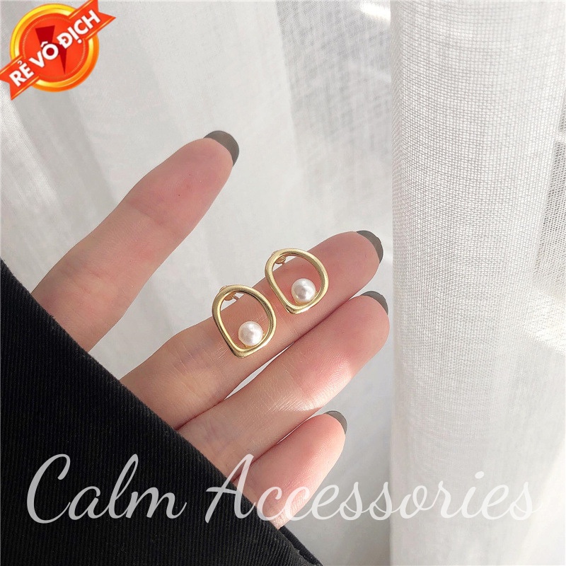 (HÀNG CHUẨN) Khuyên tai nữ Calm Accessories_Khuyên tai ngọc lưới đơn giản nhẹ nhàng nữ tính
