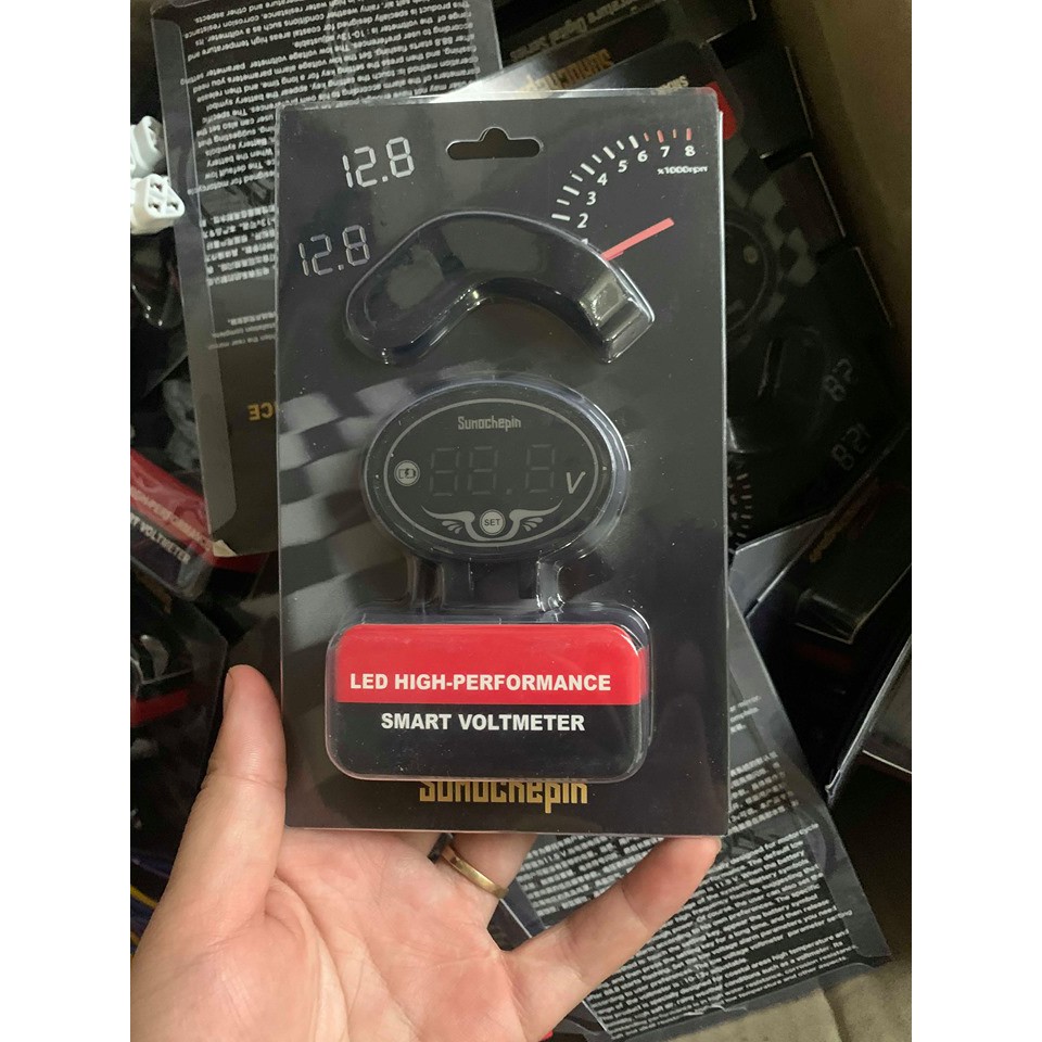 Đồng hồ báo Volt lắp chân gương.