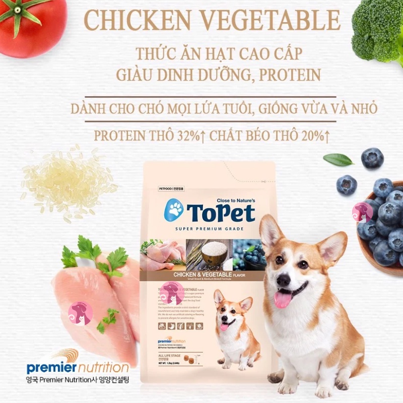 Thức ăn cho chó - Hạt Topet - Dành cho mọi lứa tuổi & giống cún