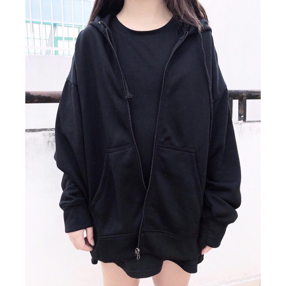 Áo khoác hoodie zip khóa kéo phom rộng UNISEX dành cho nam nữ