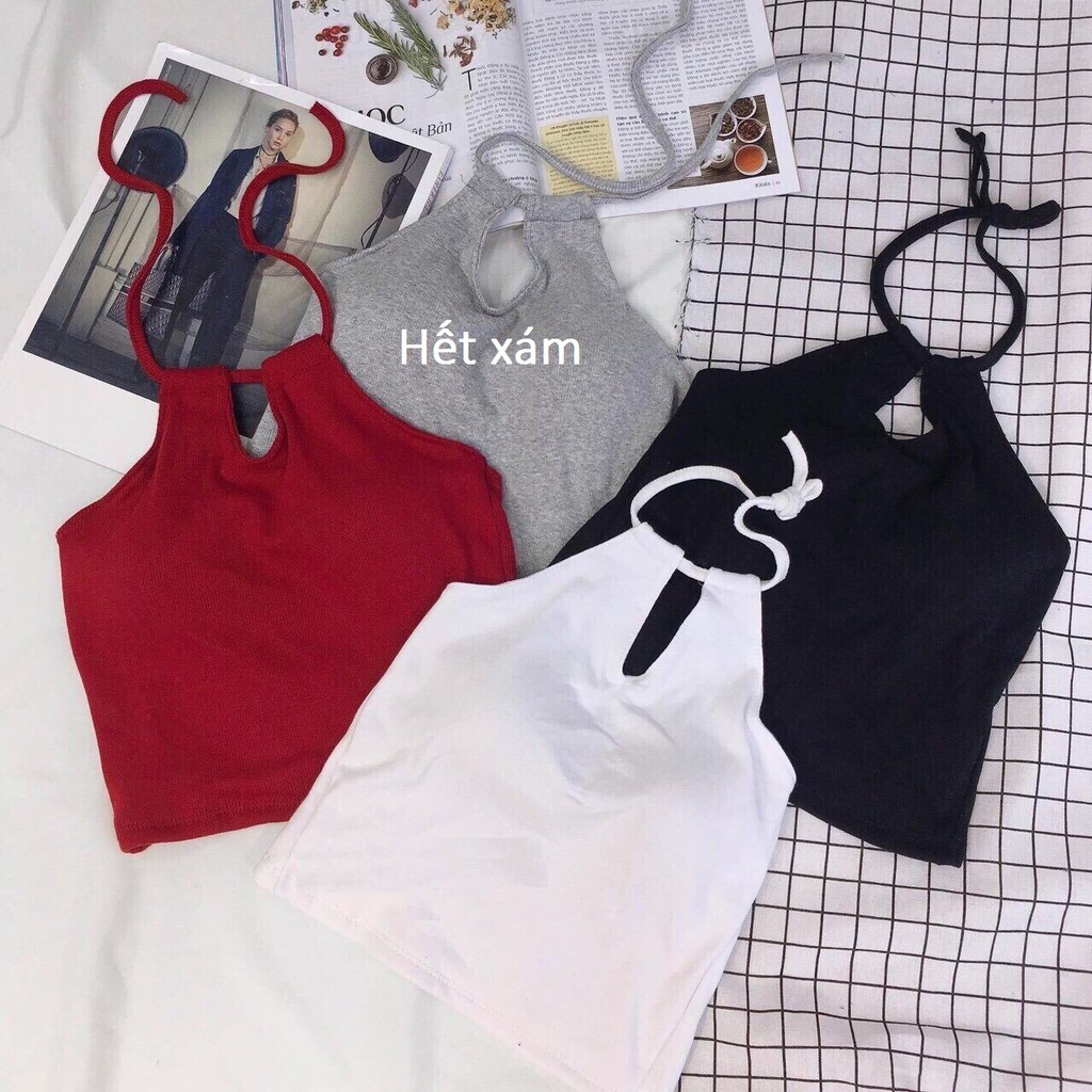 [HÌNH THẬT] ÁO YẾM HAI DÂY THUN NỮ CROPTOP CO GIÃN ÔM BODY HOT GIRL ULZZANG HÀN QUỐC SWAG CHẤT 29