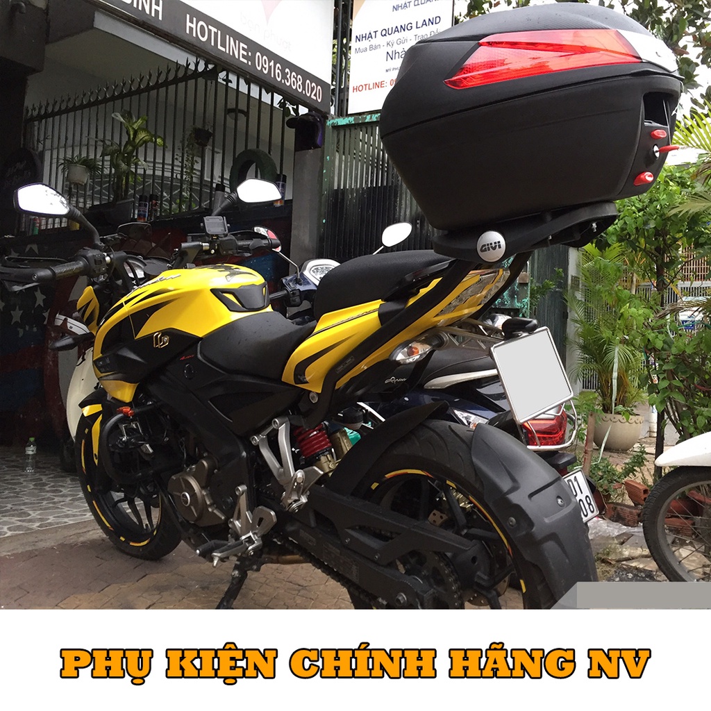 Baga Givi HRV Modenas Pulsar NS200 chính hãng cho xe chịu lực cao bao gồm đế gắn thùng