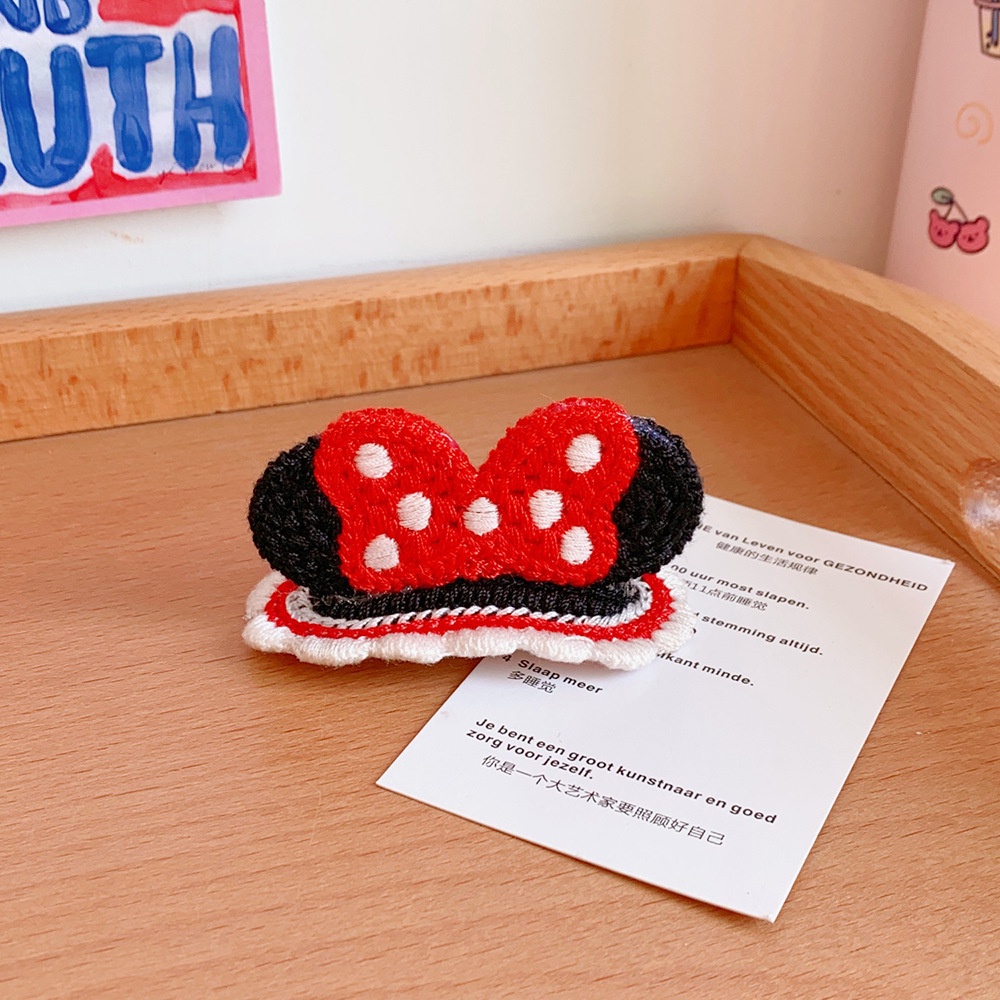 Kẹp tóc bằng len mềm mại dễ thương phong cách Nhật Bản cho bé gái