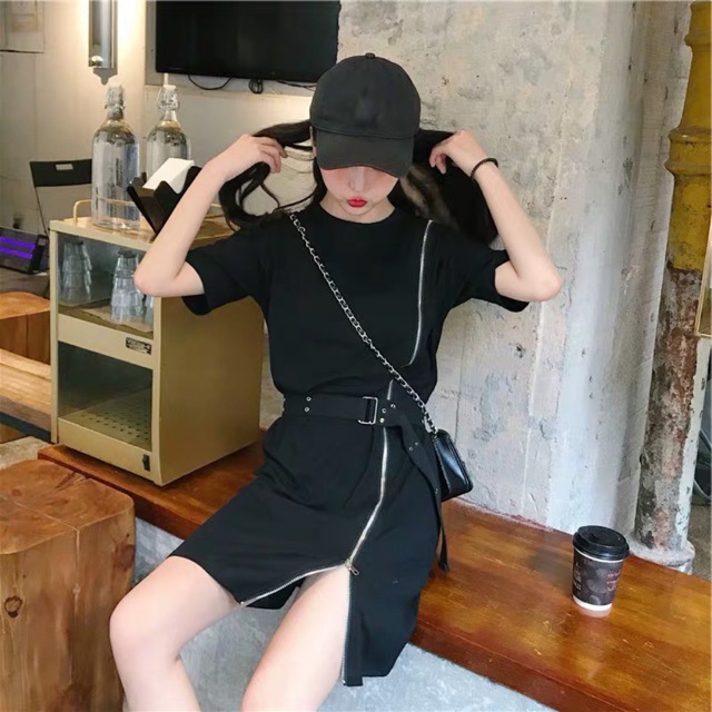 Váy khoá dọc thân kèm đai C&H