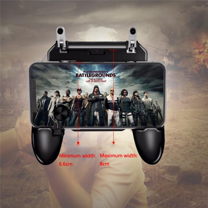 [GB.TECH] W11 PUBG Mobile Joystick Metal L1 R1 Trigger Game Shooter Controller for iOS Android