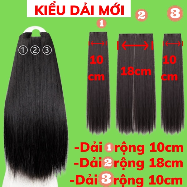 Sét 3 dải tóc giả nữ đẹp kẹp thẳng cao cấp làm dày tóc, tự nhiên mềm đẹp hàng loại 1