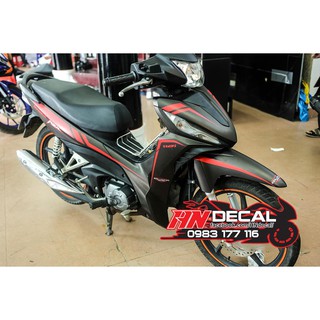 Tem Trùm Wave RSX Đen Chỉ Đỏ Black