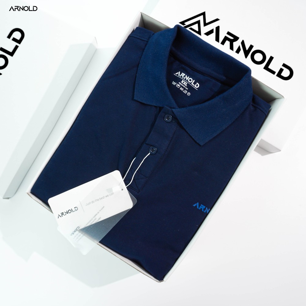 [Mã LTP50 giảm 50000 đơn 150000] Áo thun polo nam cổ bẻ màu xanh dương vải cá sấu Cotton trẻ trung, thoáng mát - Arnold | BigBuy360 - bigbuy360.vn